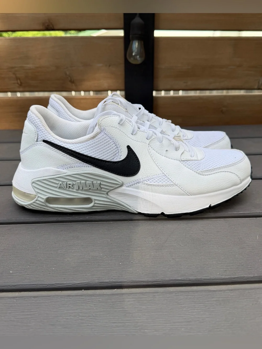 Nike Air Max Excee White Black Check Size 11.5 CD4165-100 Lace Up Low Top 2019